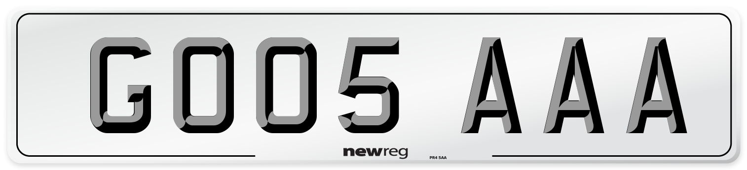 GO05 AAA Number Plate from New Reg